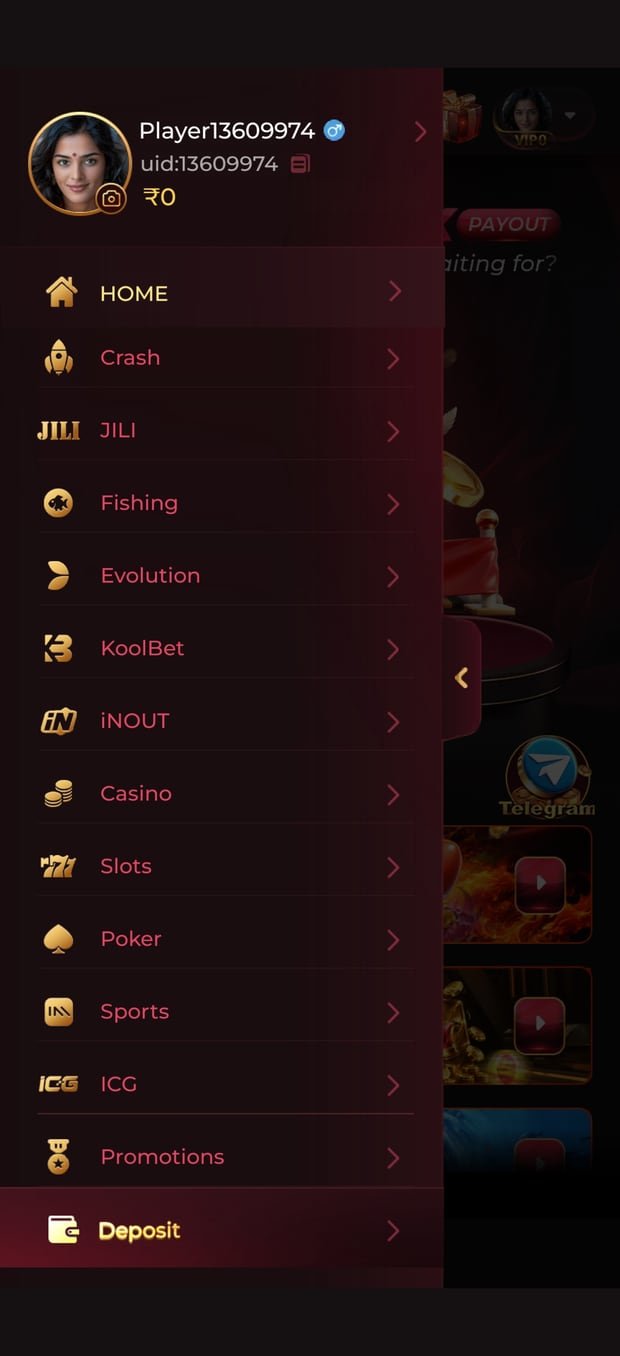 Bonu1 app wallet screen with deposit and withdrawal options